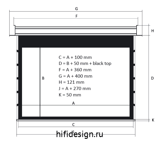����� kauber blue label tensioned bt cinema 122" gray pro